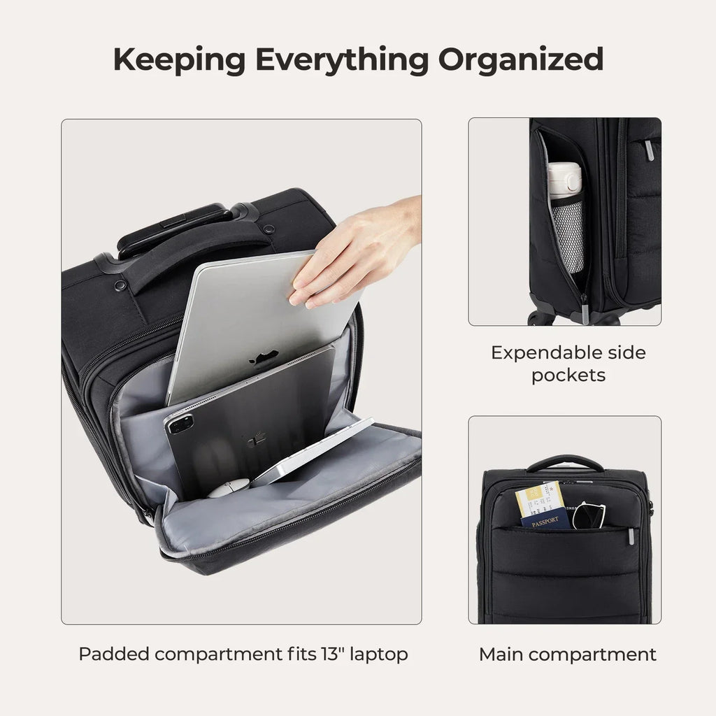 Bagsmart 16" Personal Item Carry on Luggage - Image 2