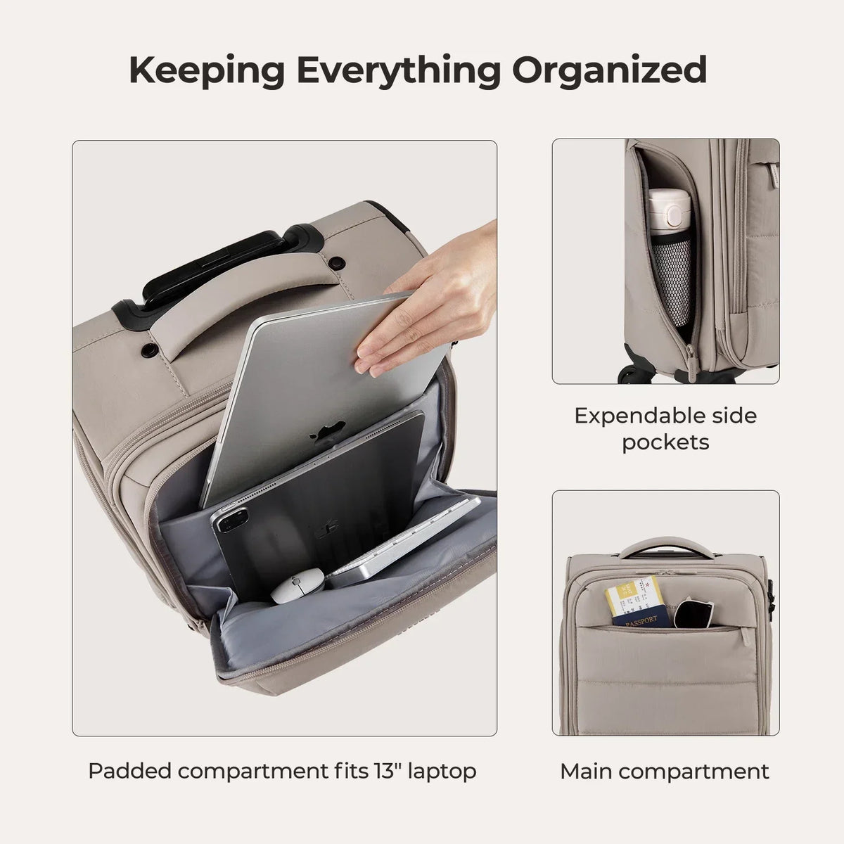 Bagsmart 16" Personal Item Carry on Luggage - Image 13