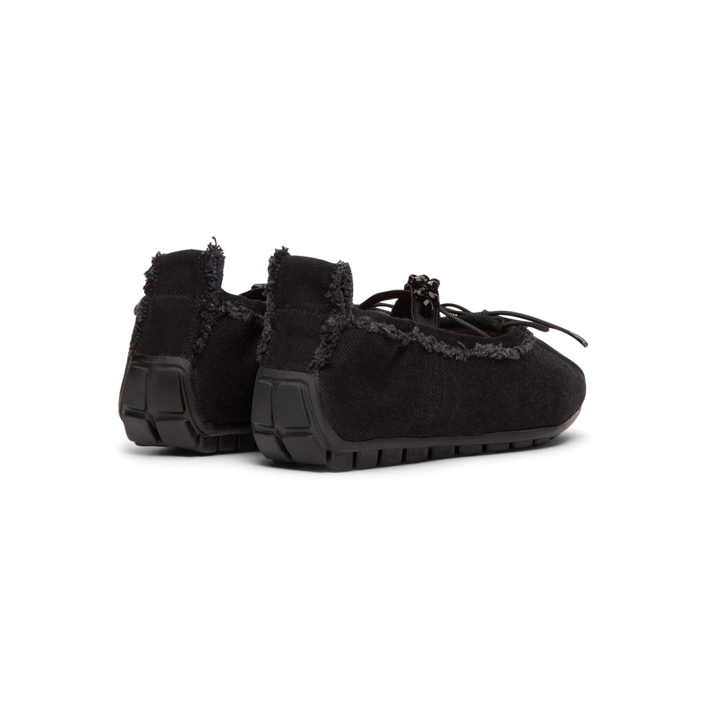 Simone Rocha Embellished Ballerina Grip Flats (Black/Jet) - Image 4