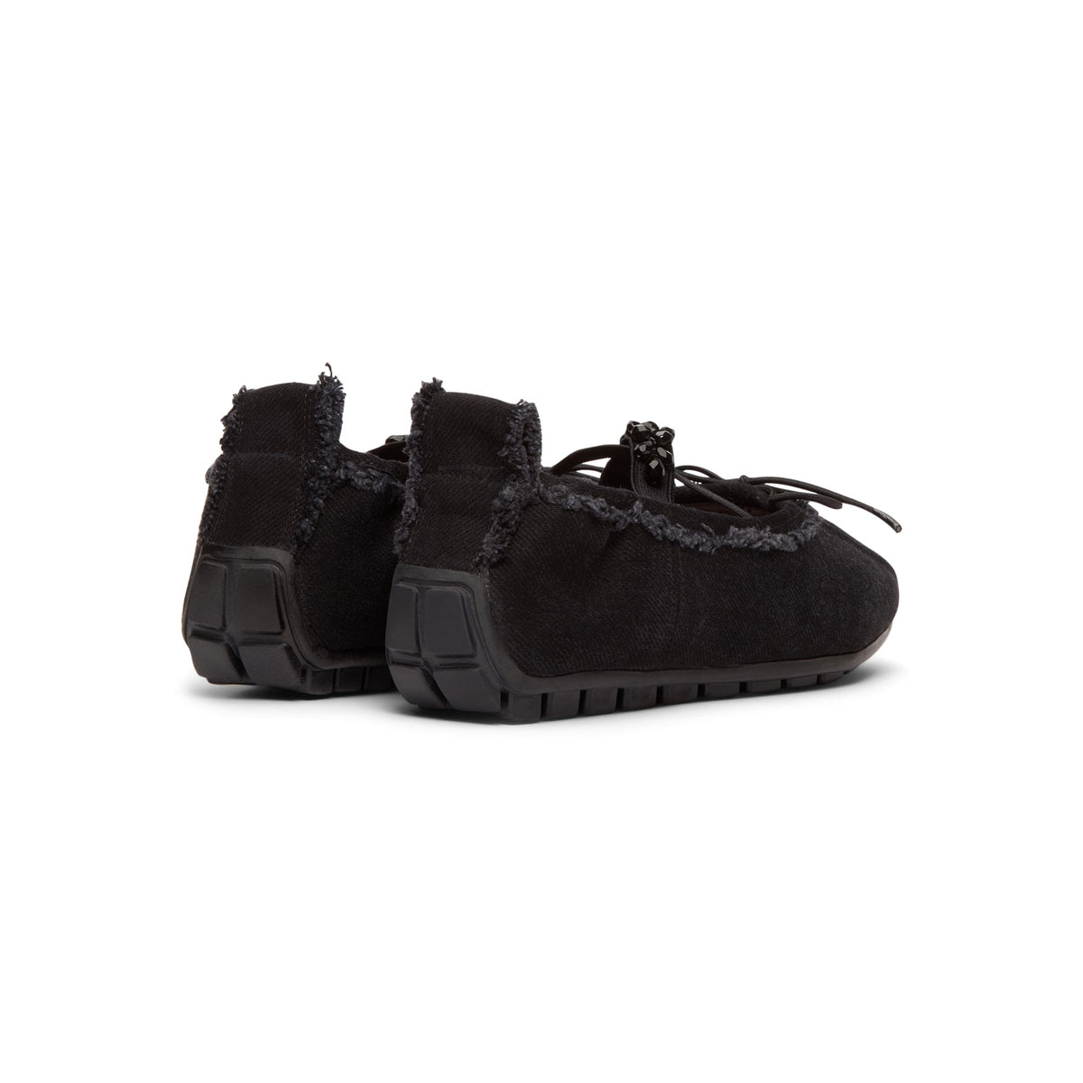 Simone Rocha Embellished Ballerina Grip Flats (Black/Jet) - Image 4