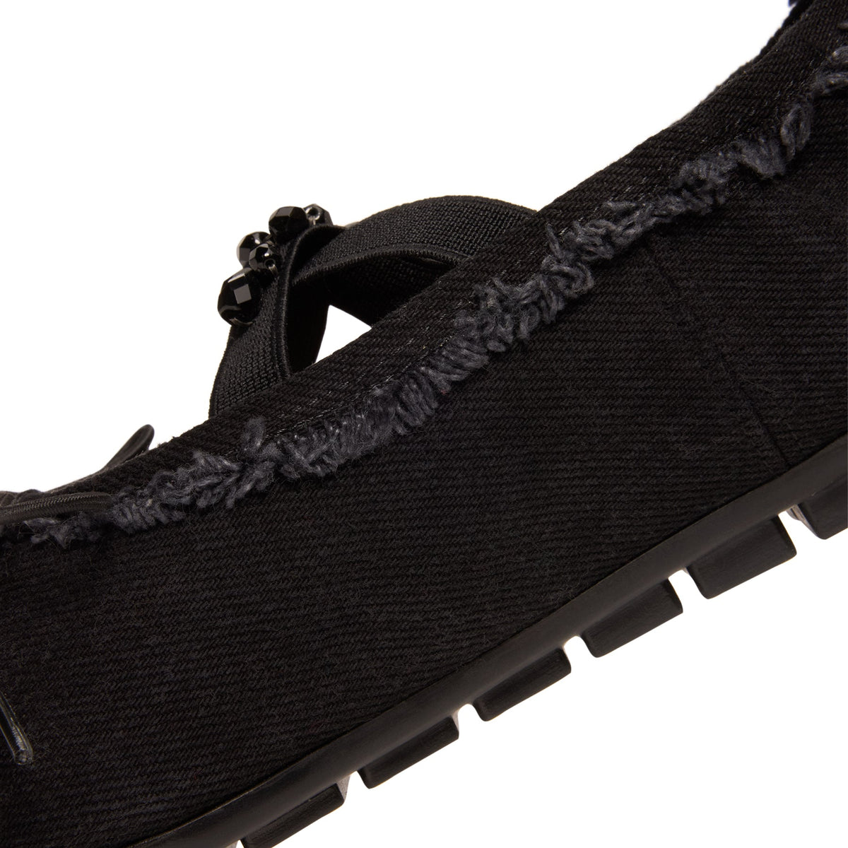 Simone Rocha Embellished Ballerina Grip Flats (Black/Jet) - Image 8