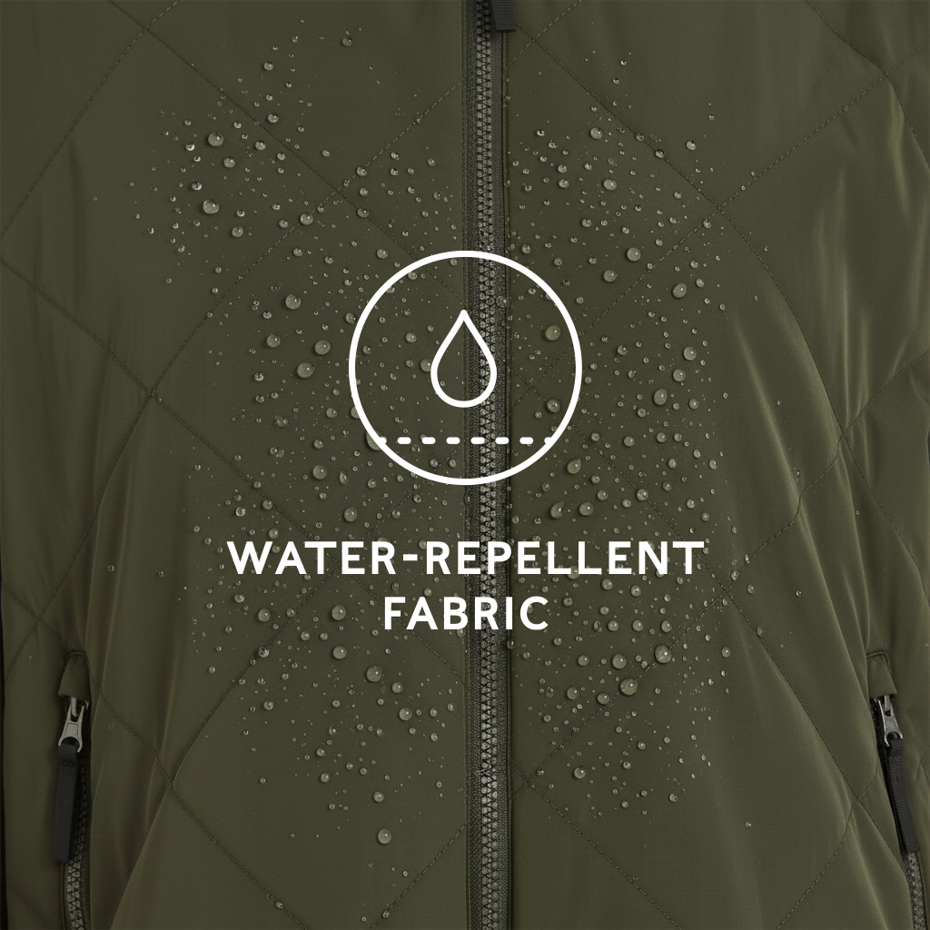 Banton Womens Oversized Shower Resistant Insulated Jacket - Dark Green - Image 8