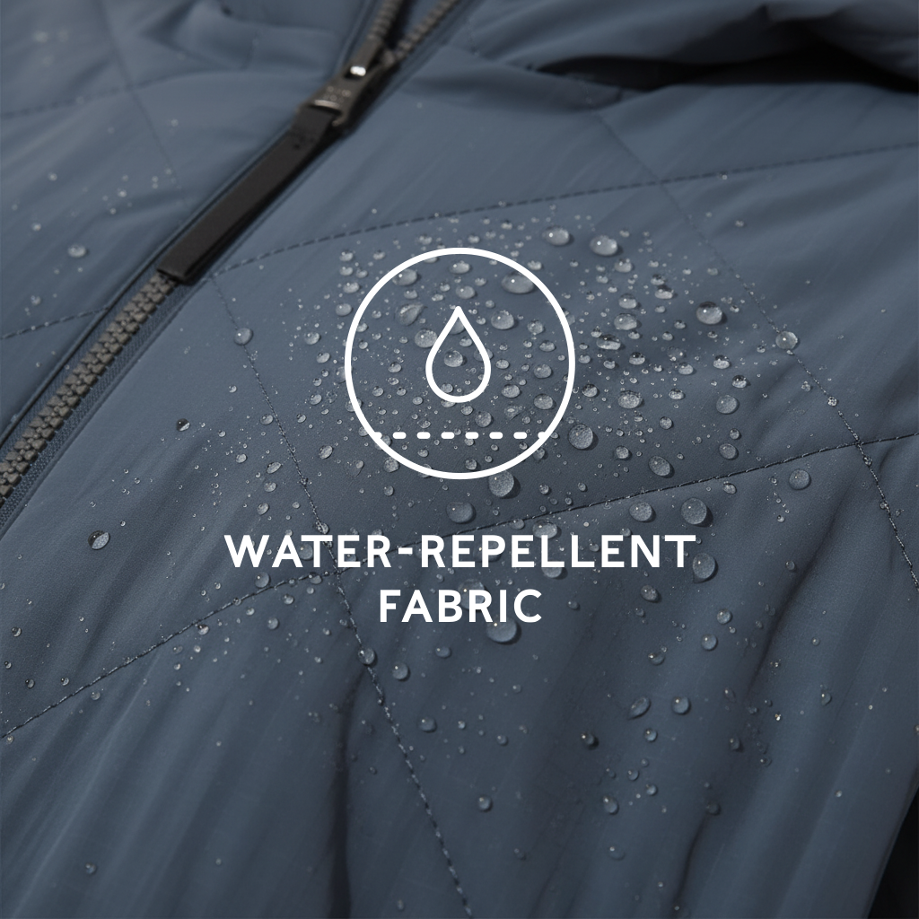 Banton Womens Oversized Shower Resistant Insulated Jacket - Washed Blue - Image 8
