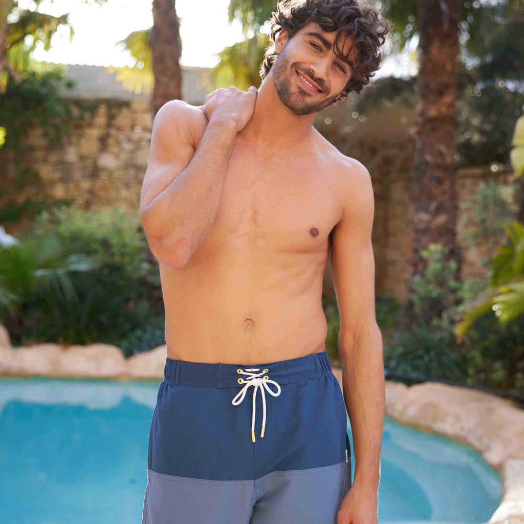 Bendon Mens Swimshorts - Inky Blue/Blue Dolphin/Sunflower - Image 2