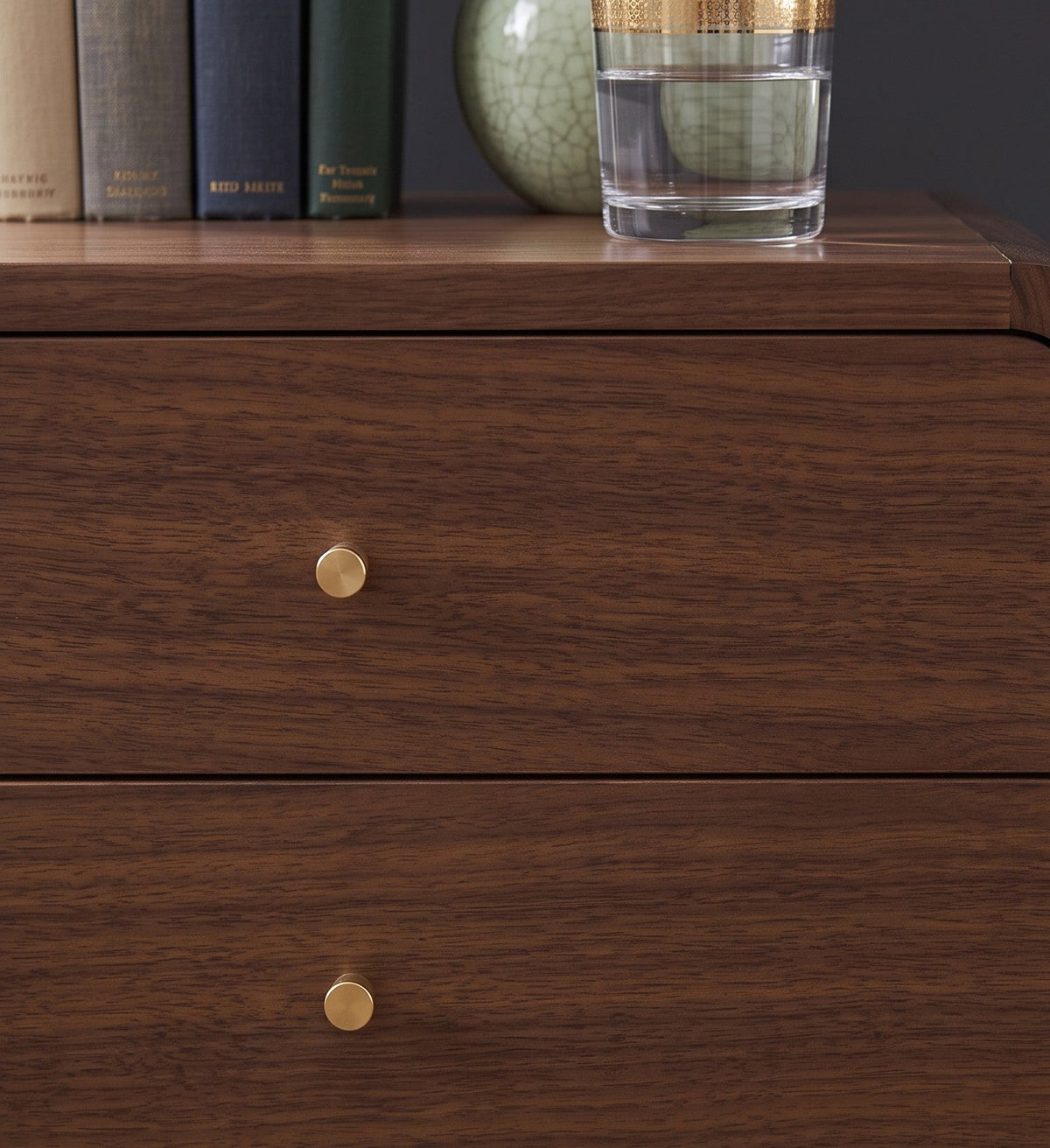 Finn Curved Edge Bedside Table in Walnut - Image 5