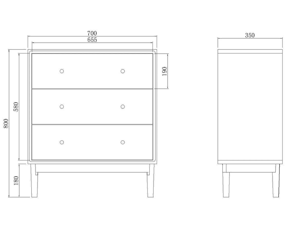 Wright Walnut Chest of 3 Drawers - Image 13