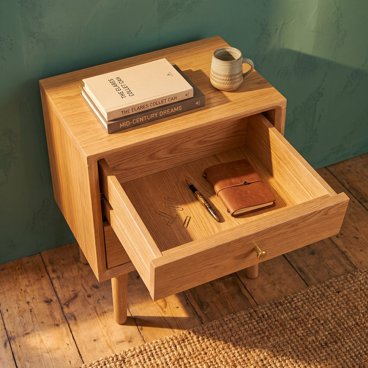Wright Oak Bedside Table - Image 5