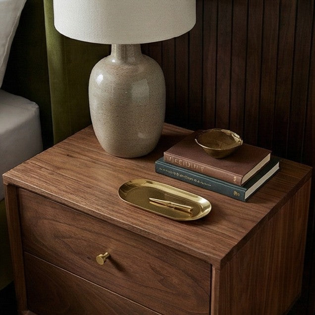 Wright Walnut Bedside Table - Image 7