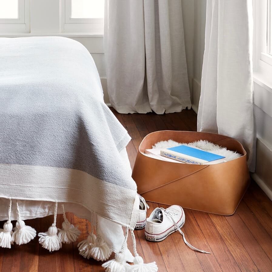 Azad Low Leather Storage Bin - Image 7