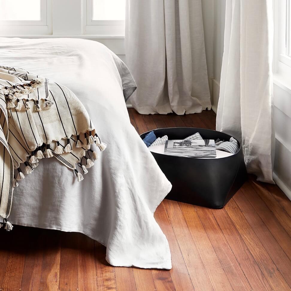 Azad Low Leather Storage Bin - Image 4