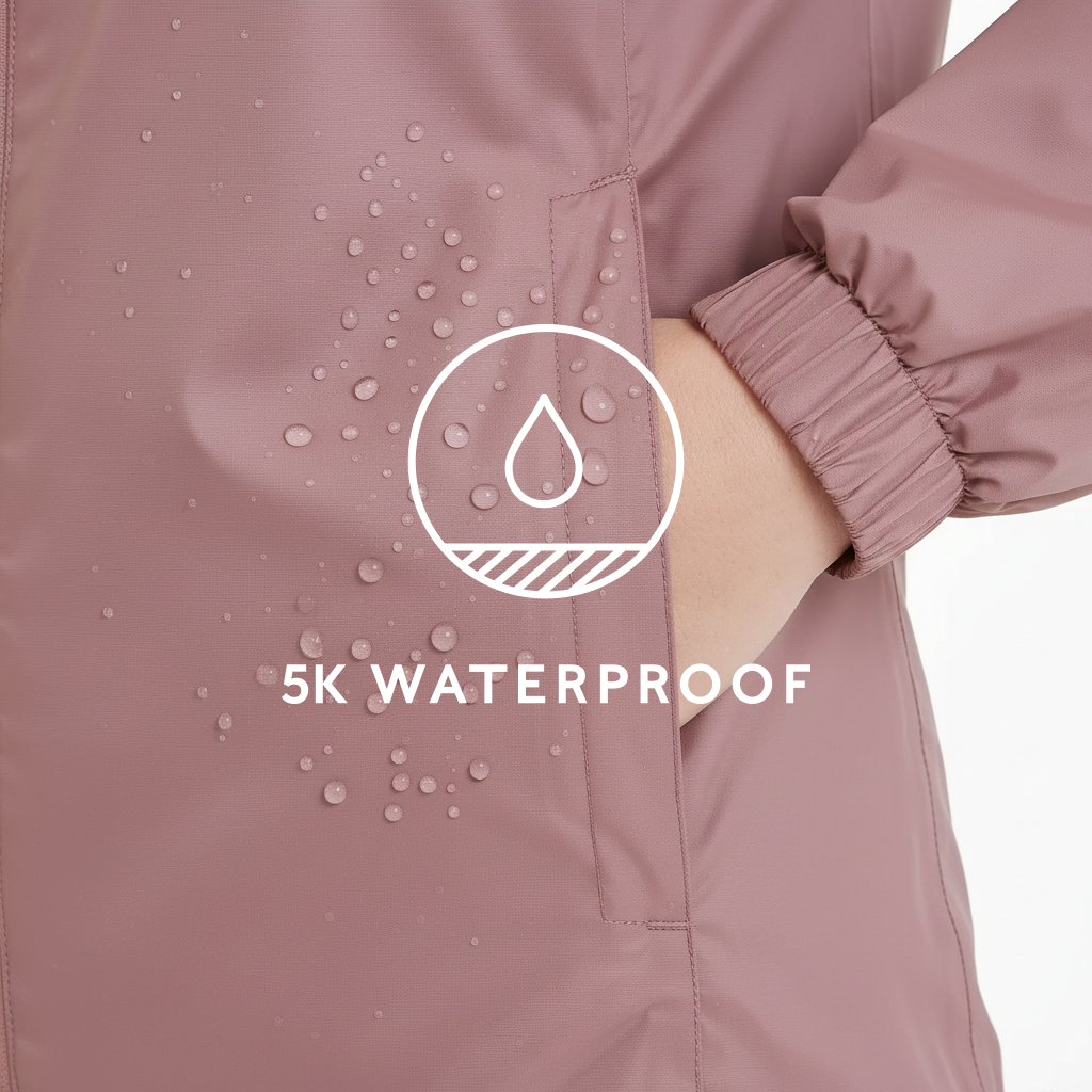 Craven Womens Waterproof Packaway Jacket - Mauve - Image 9