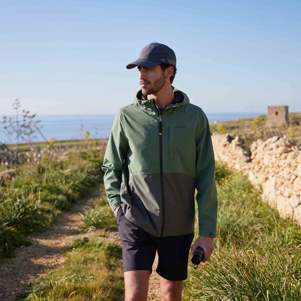 Ellon Mens Waterproof Jacket - Deep Slate/Light Forest - Image 2