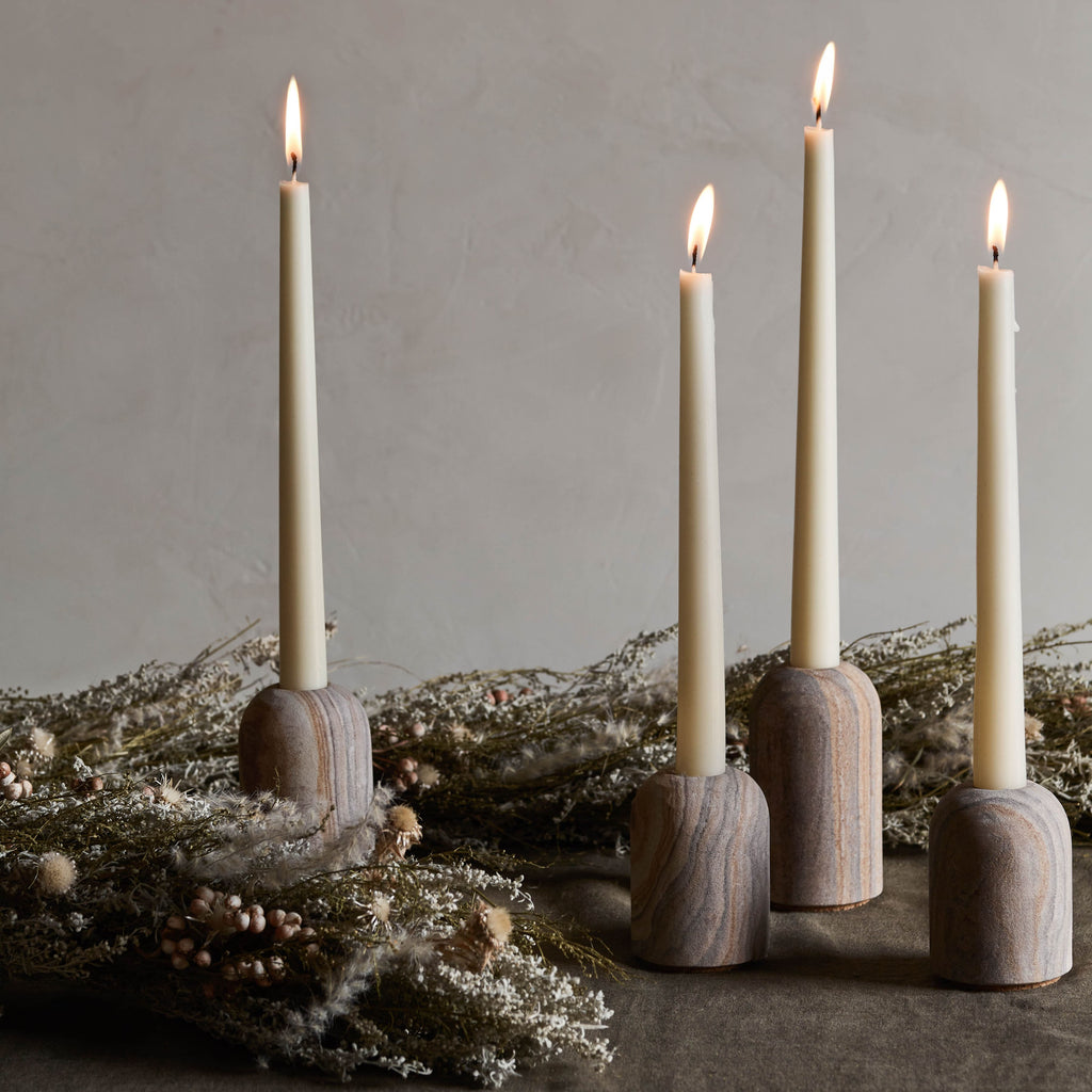 Eshana Sandstone Candle Holders - Set of 2 - Image 2