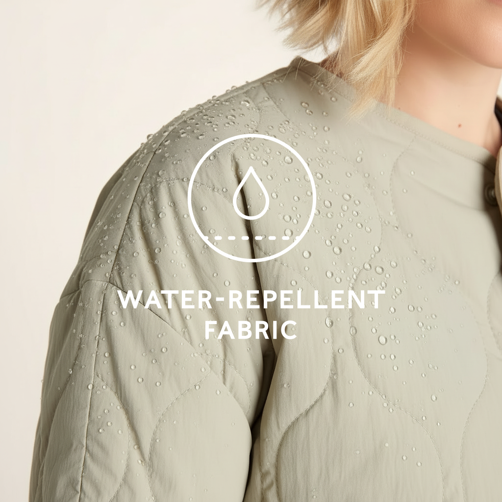 Cleadon Womens Relaxed Fit Shower Resistant Lightweight Insulated Jacket - Cool Beige - Image 8