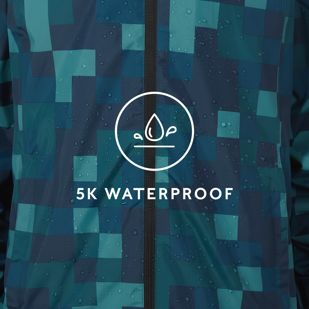Craven Mens Waterproof Packaway Jacket - Blue Pixel - Image 9