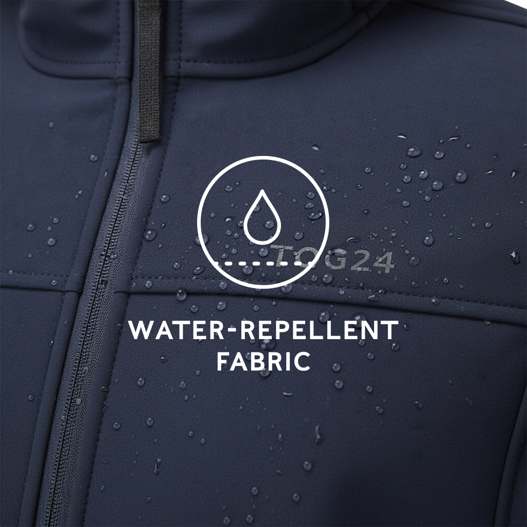 Feizor Mens Shower Resistant Softshell Hooded Jacket - Navy - Image 9