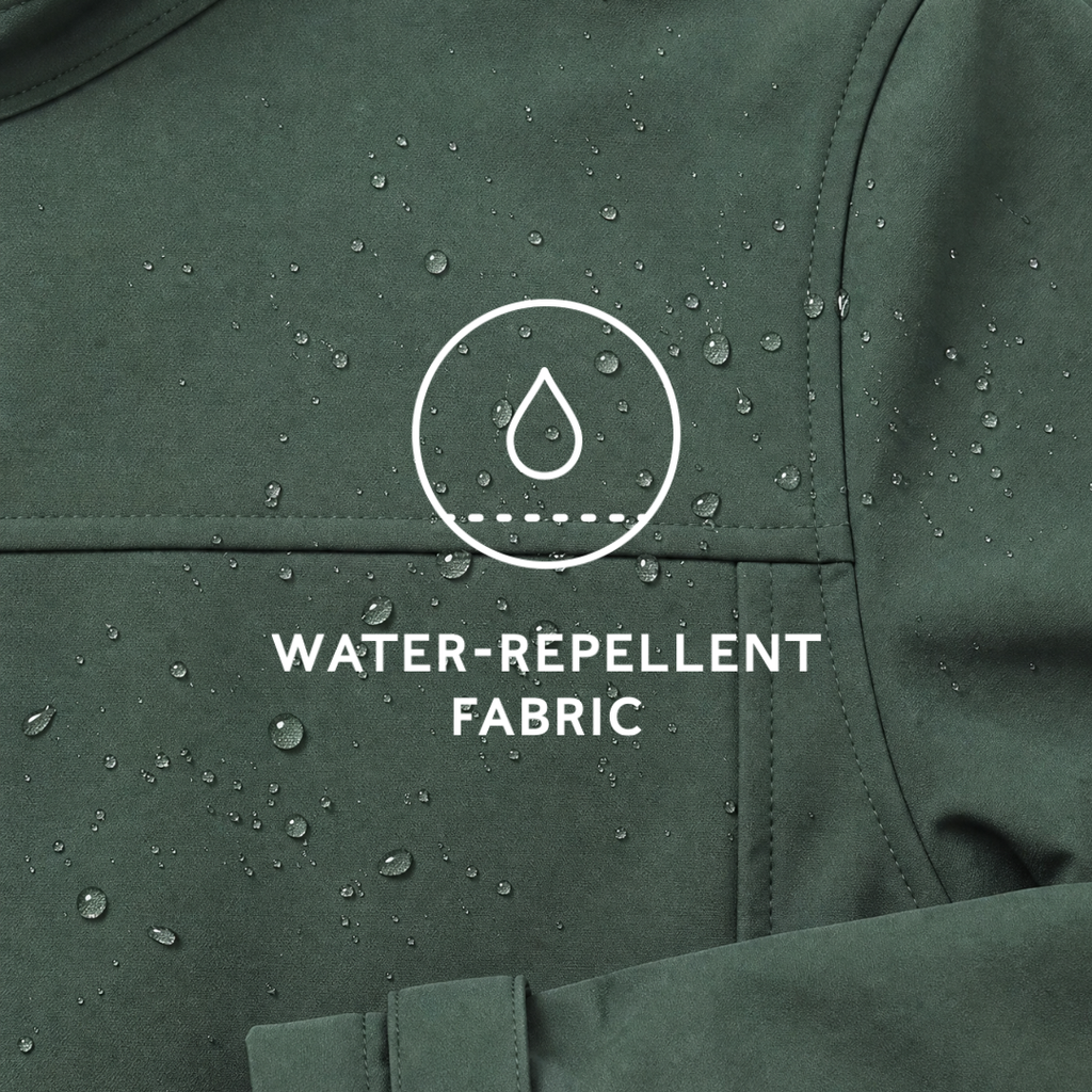 Feizor Mens Shower Resistant Softshell Hooded Jacket - Racing Green - Image 7