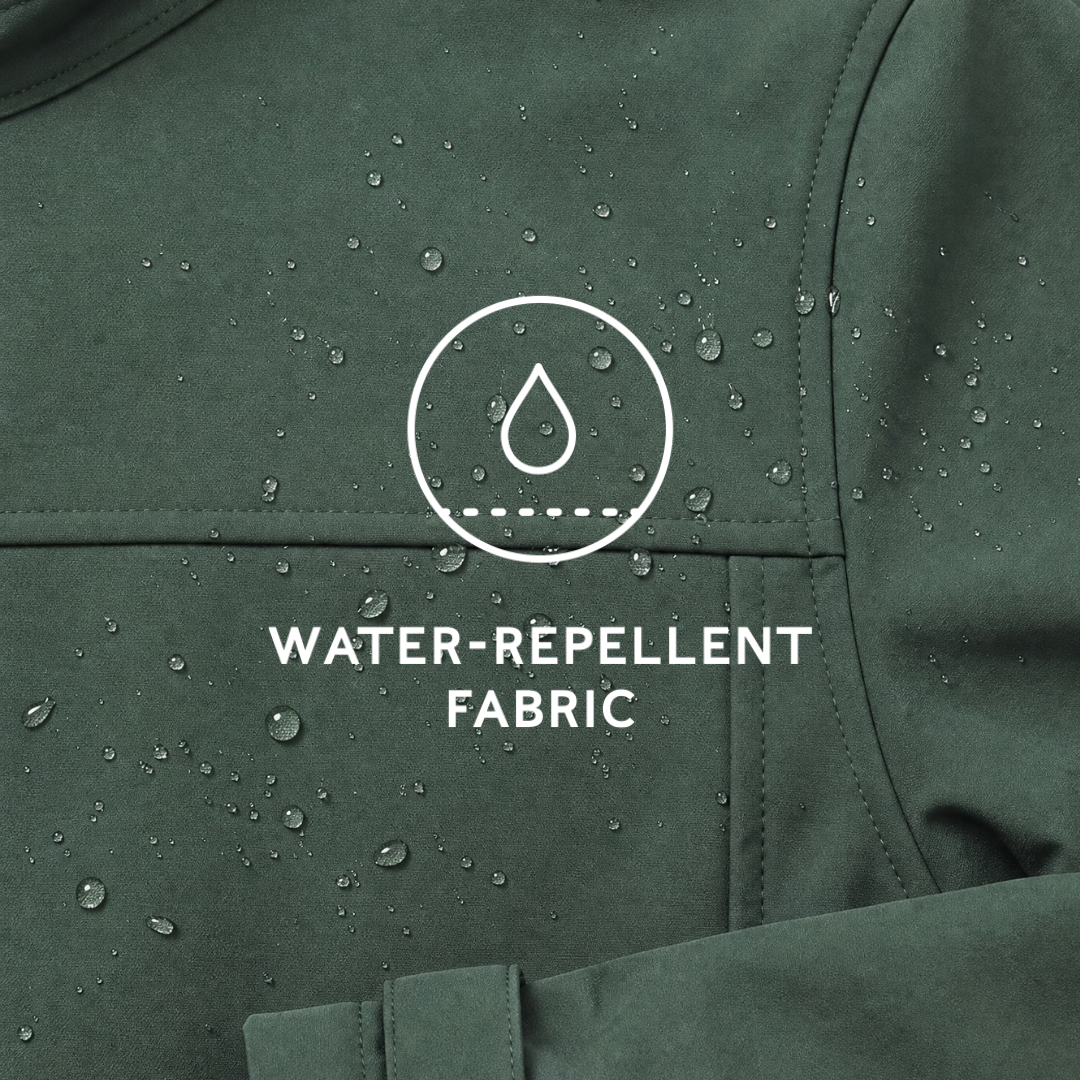 Feizor Mens Shower Resistant Softshell Hooded Jacket - Racing Green - Image 7