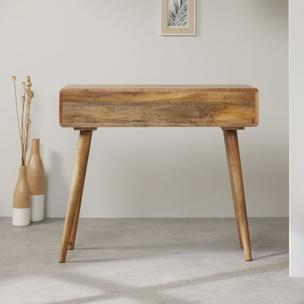 Rustic Mango Wood Dressing Table with 2 Drawers - Image 6