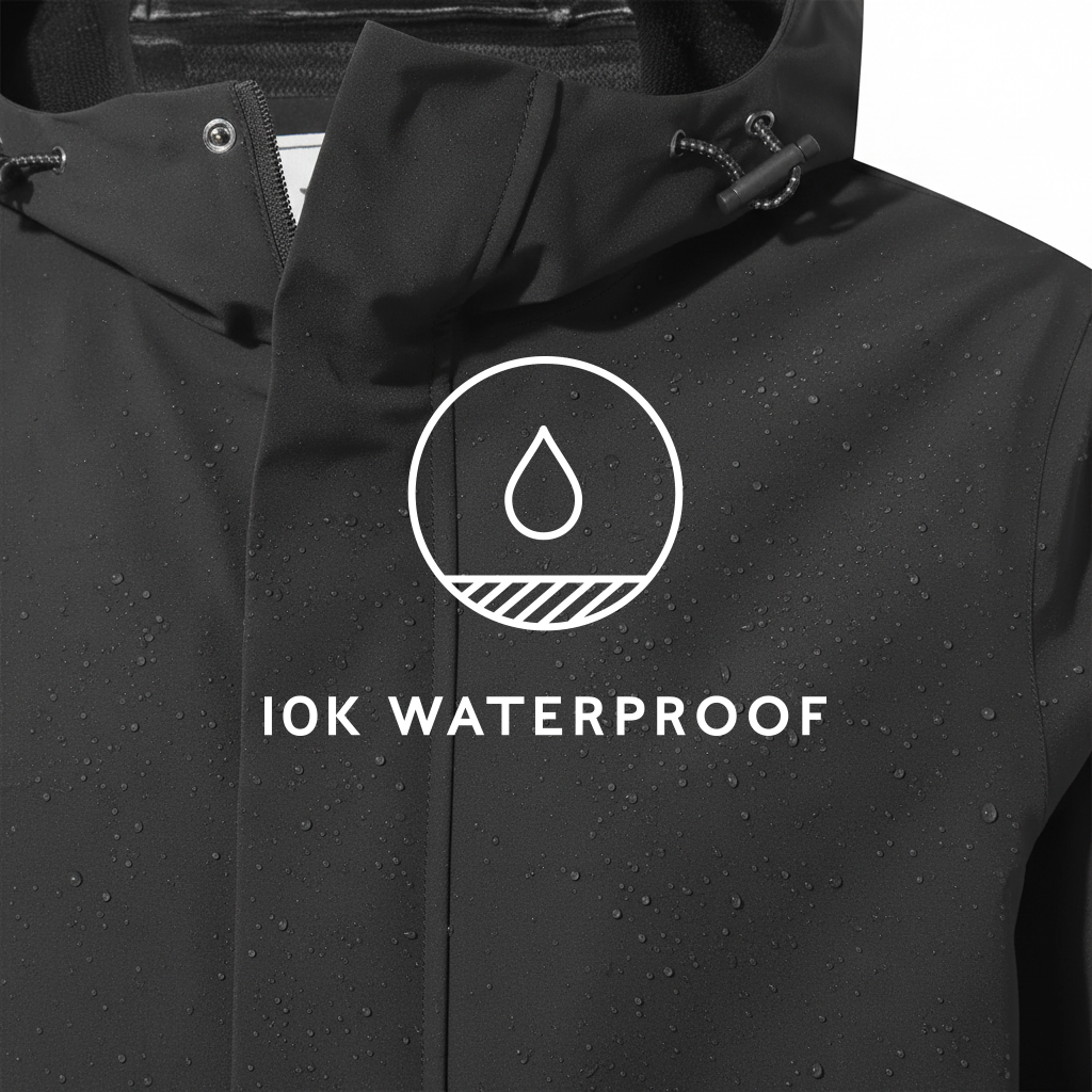 Flynn Mens Waterproof Jacket - Black - Image 7