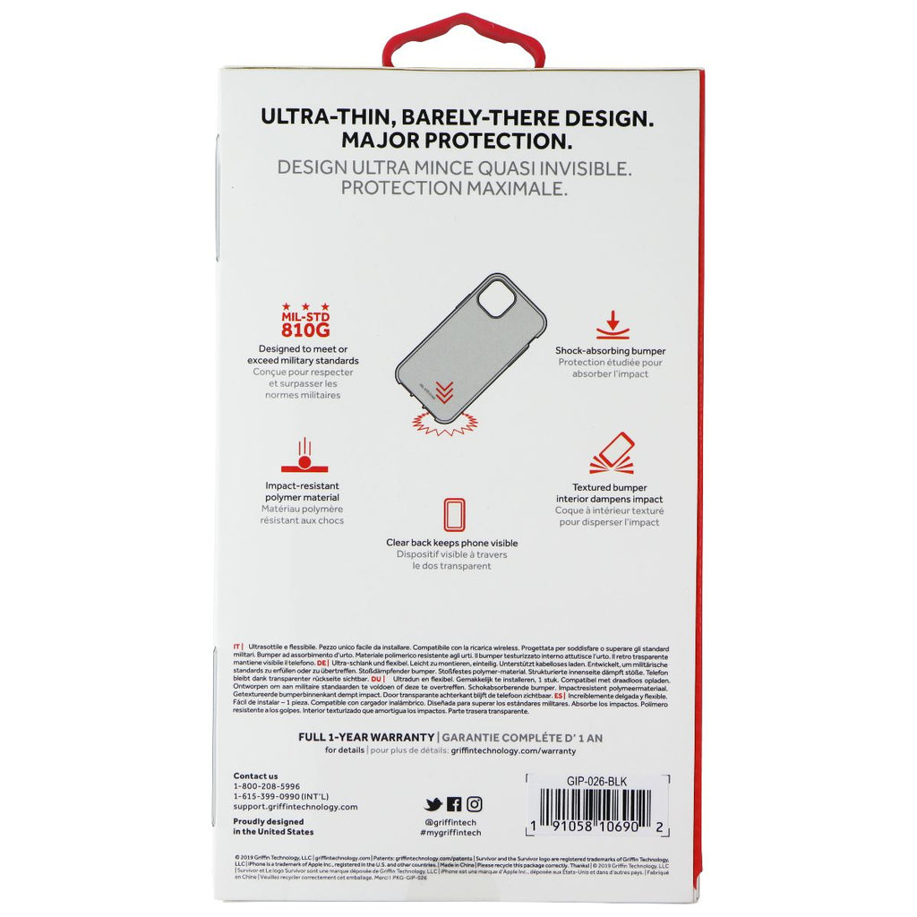 Griffin Survivor Clear Series Case for Apple iPhone 11 Pro Max - Black - New - Image 2