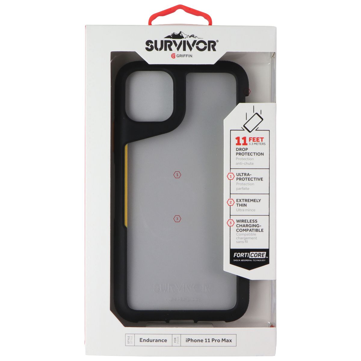 Griffin Survivor Endurance Case for Apple iPhone 11 Pro Max - Black / Citrus - New