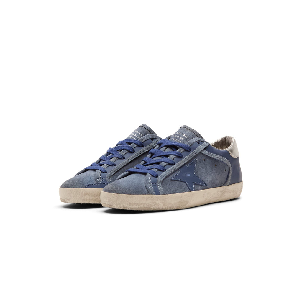 Golden Goose Super Star Suede And Leather Upper (Denim Blue/Bluette/Silver) - Image 4