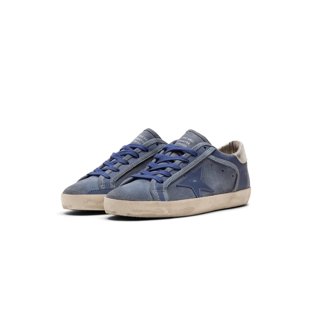 Golden Goose Super Star Suede And Leather Upper (Denim Blue/Bluette/Silver) - Image 4