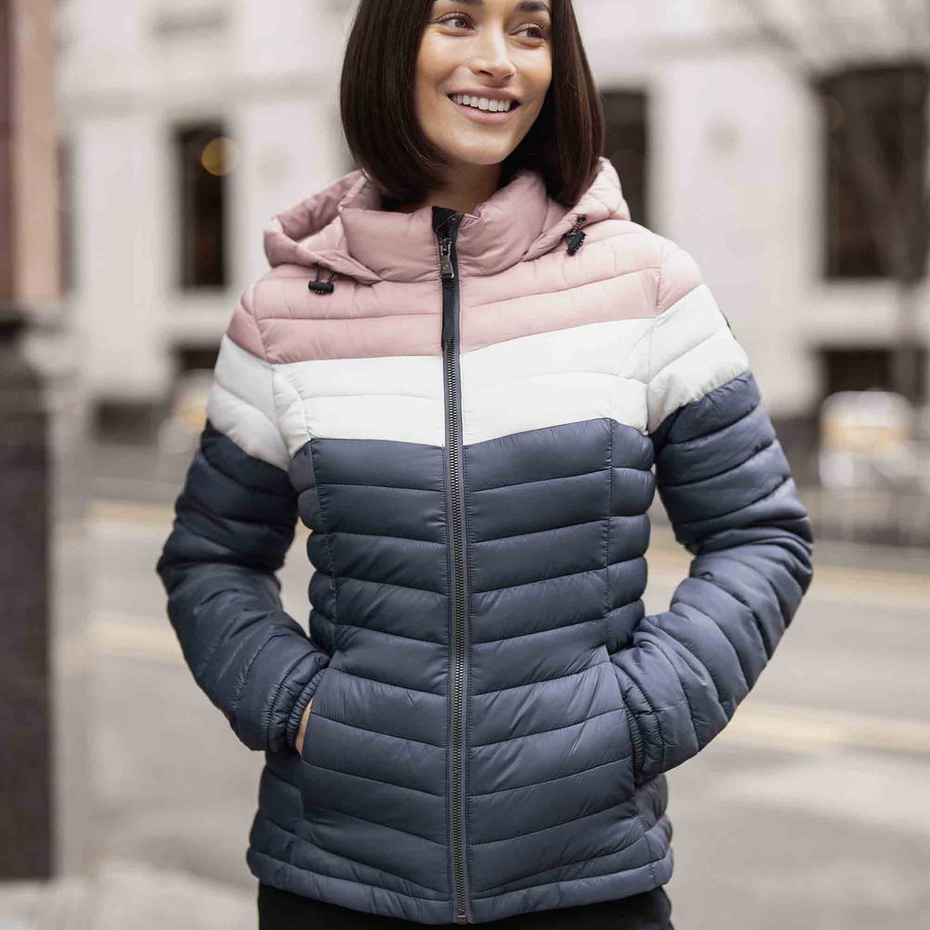 Garriston Womens Lightweight Padded Jacket - Washed Blue/Pink - Image 2