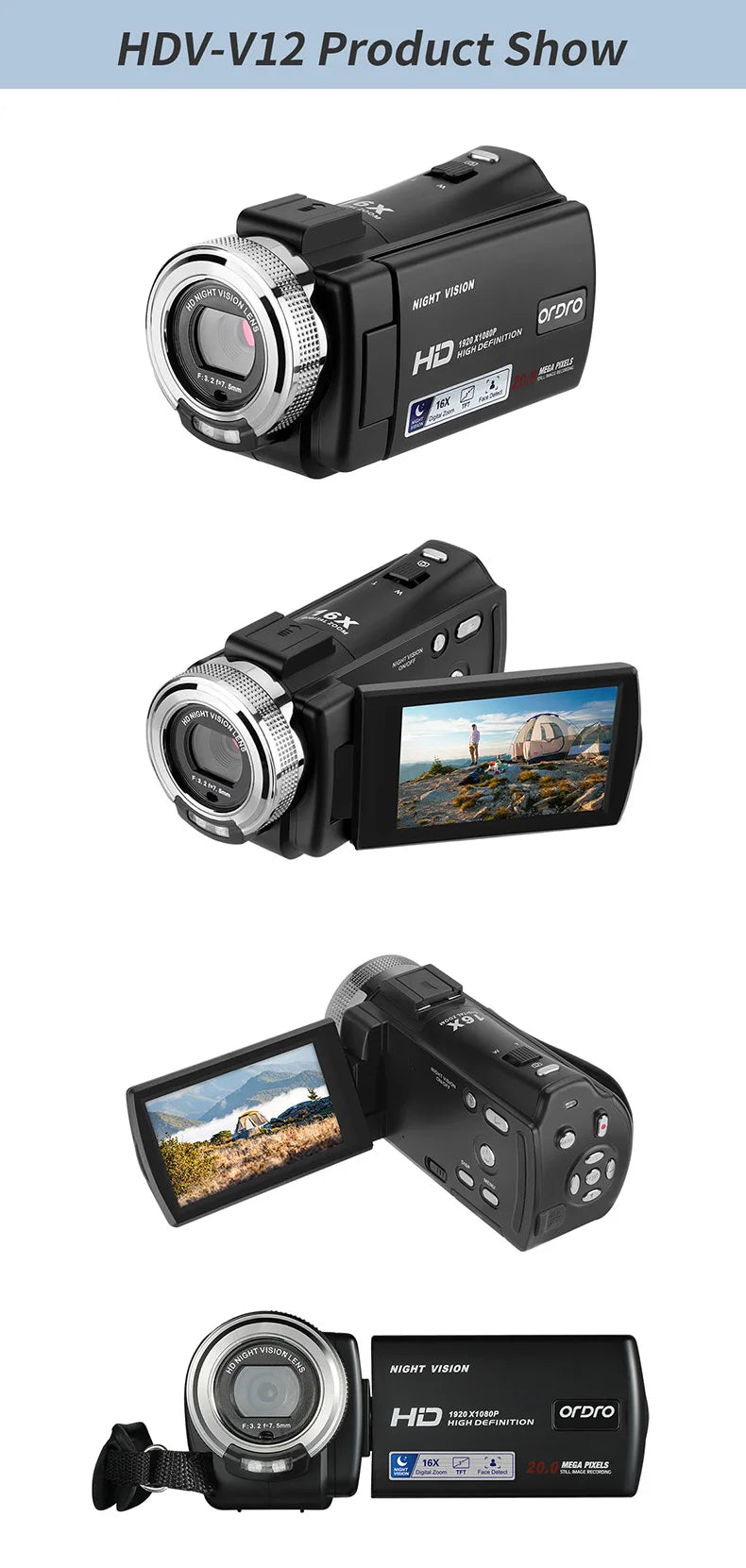 Ordro V12 Vlogging Camera - Image 8