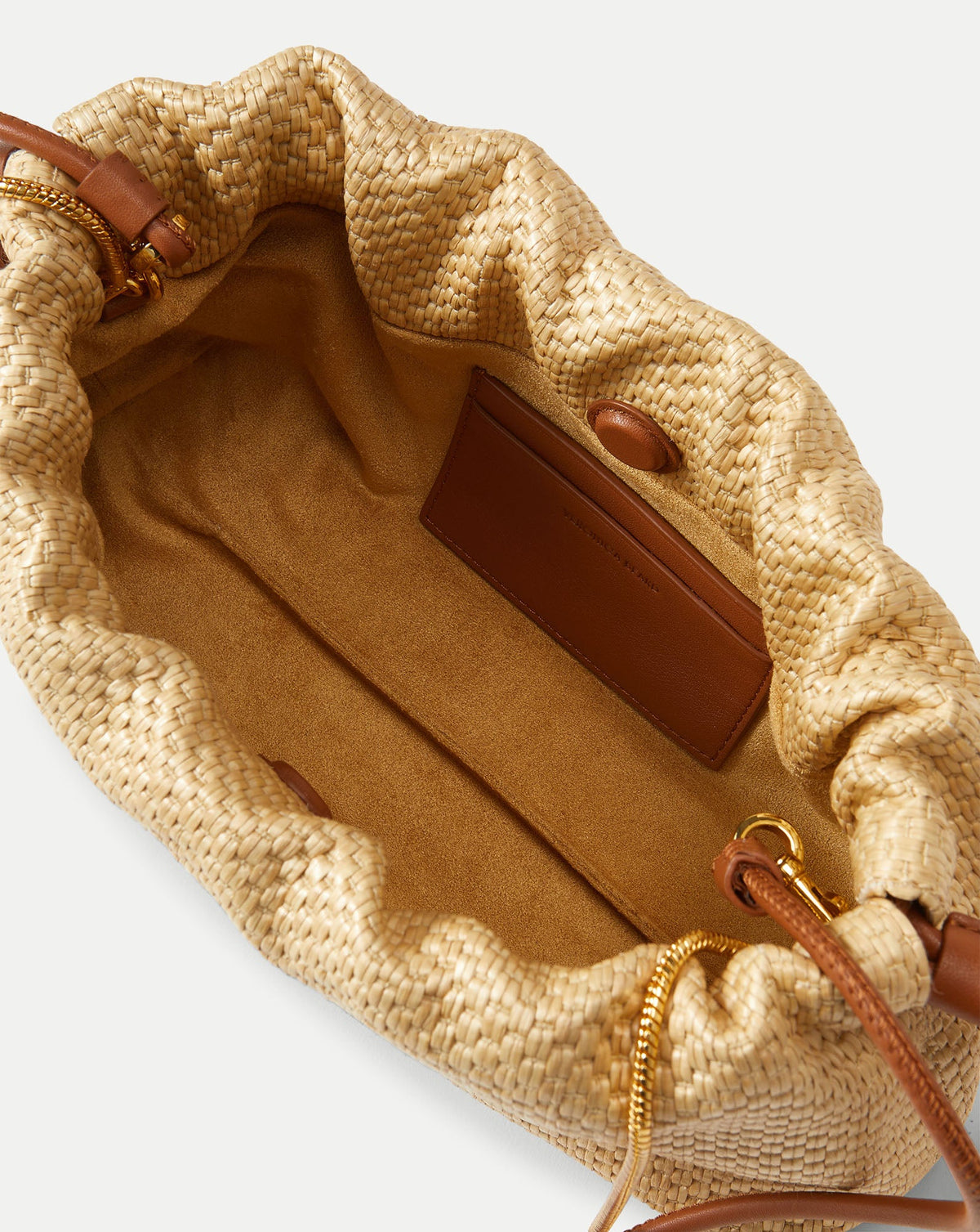 Small Veronica Beard Raffia Stash Bag - Image 5