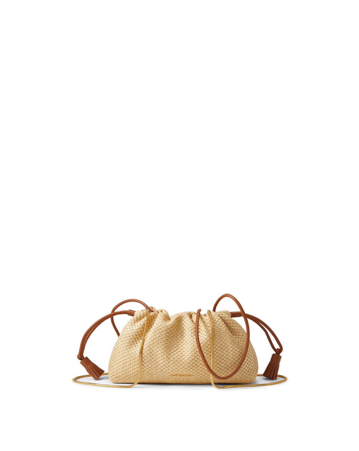 Small Veronica Beard Raffia Stash Bag - Image 9