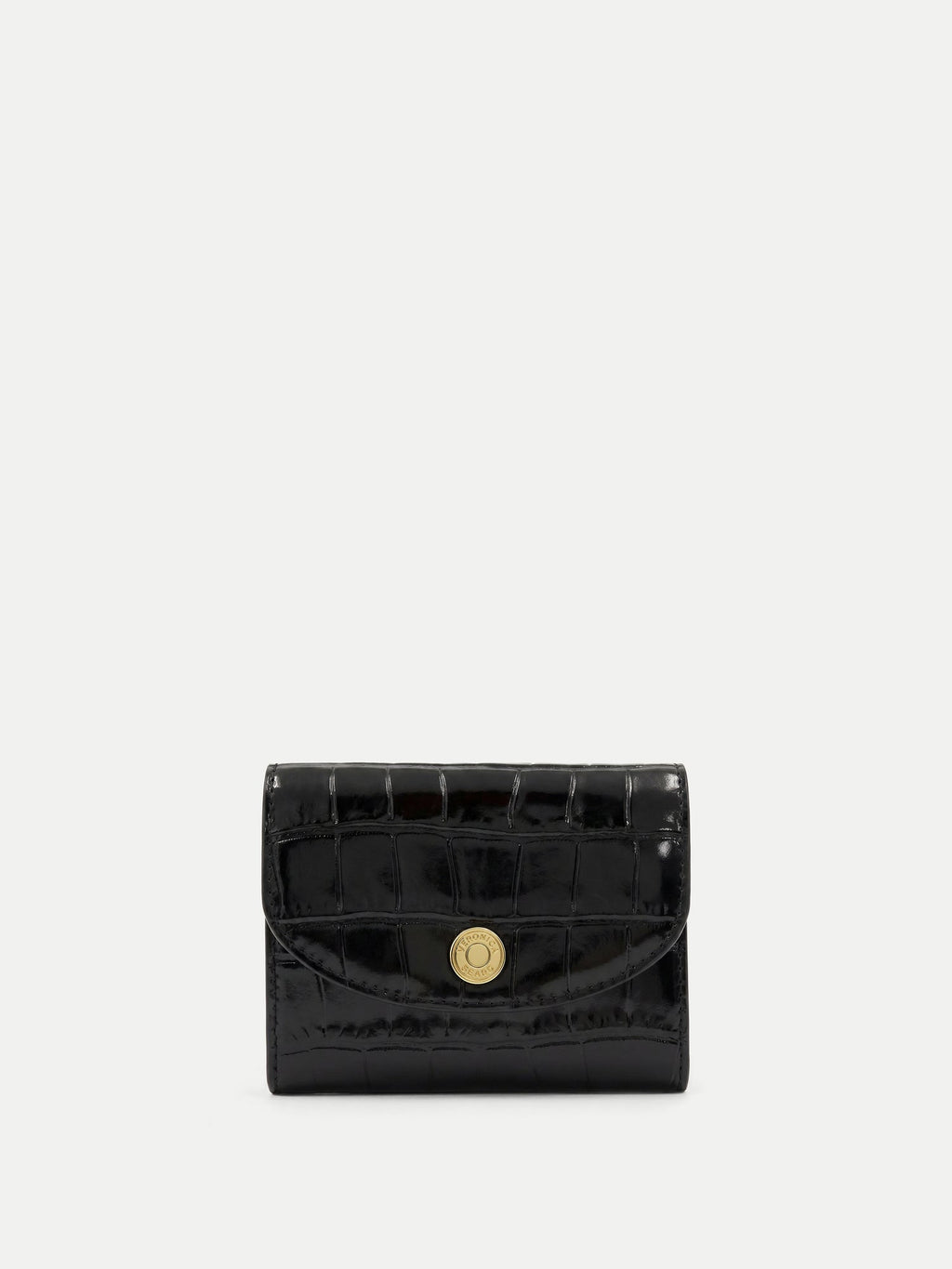 Croc-Embossed Flap Card Holder