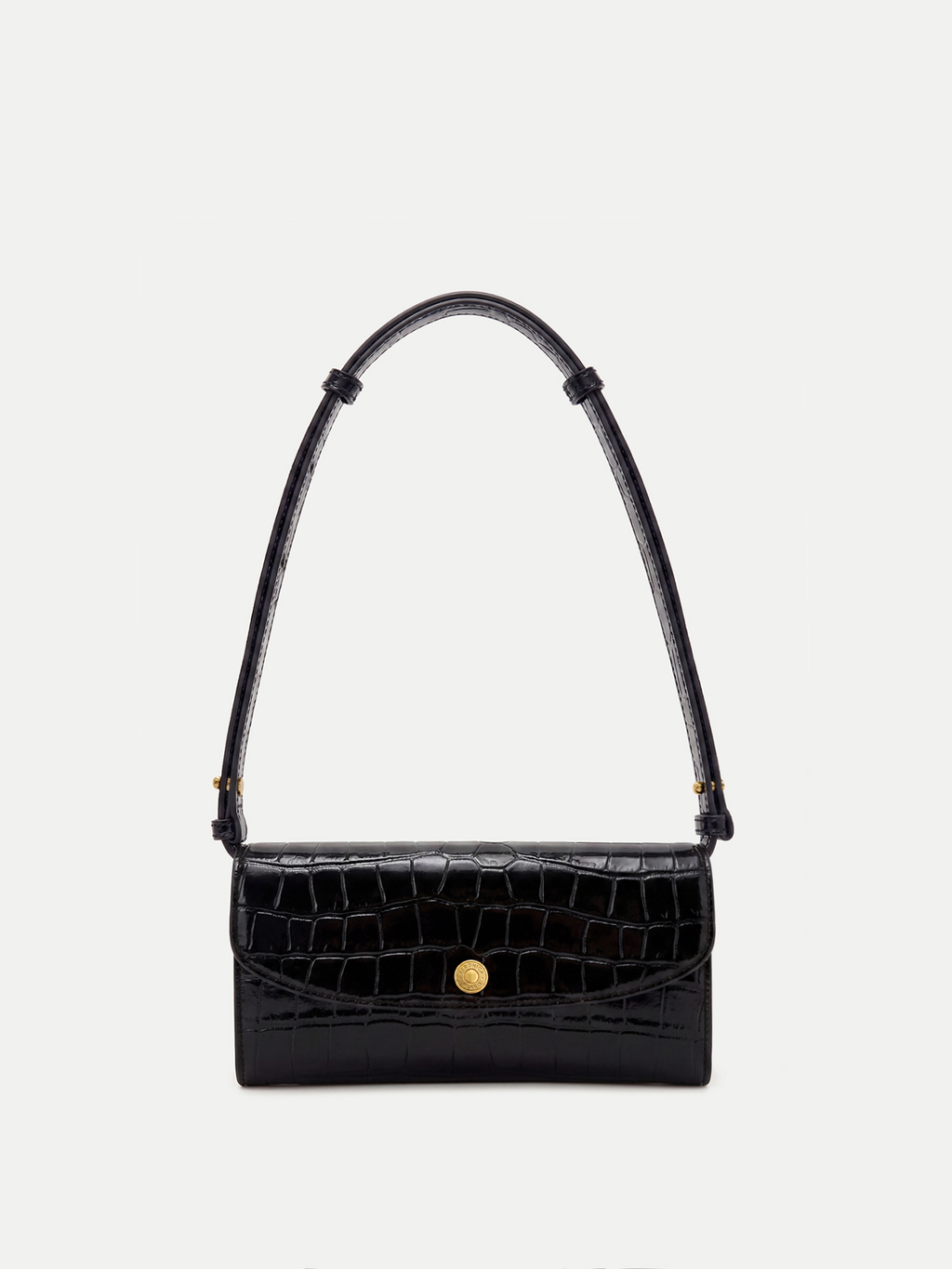 Croc-Embossed Crossbody Wallet