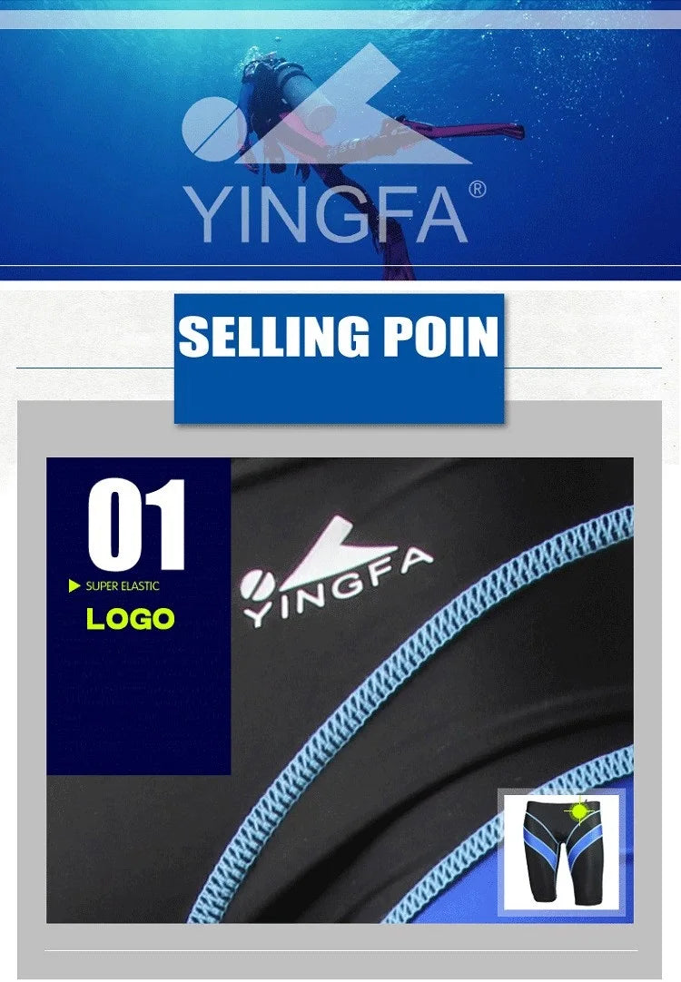 Yingfa FINA Approved Chlorine-Resistant Racing Swim Jammers - Image 3