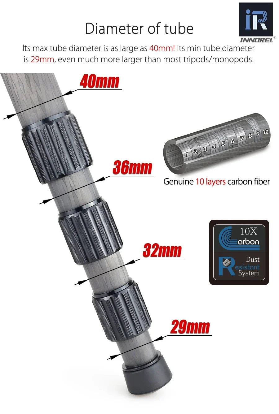 Innorel RT90C (LT404C) Heavy Duty Tripod - Image 17