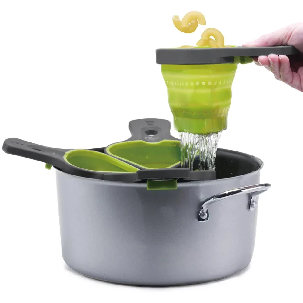 Foldable Silicone Pasta Colander Strainer - Image 2