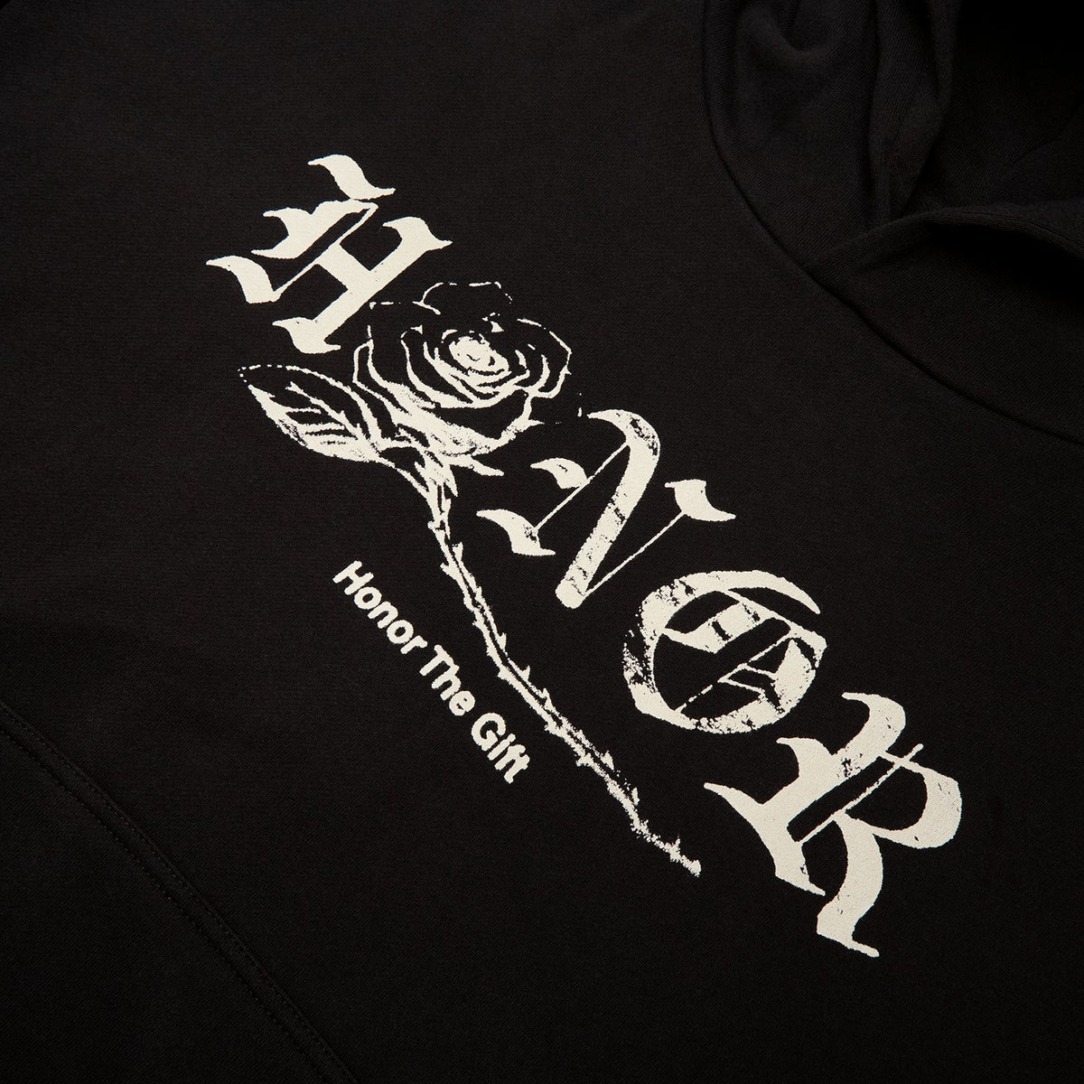 Honor The Gift Fallen Rose Hoodie (Black) - Image 4