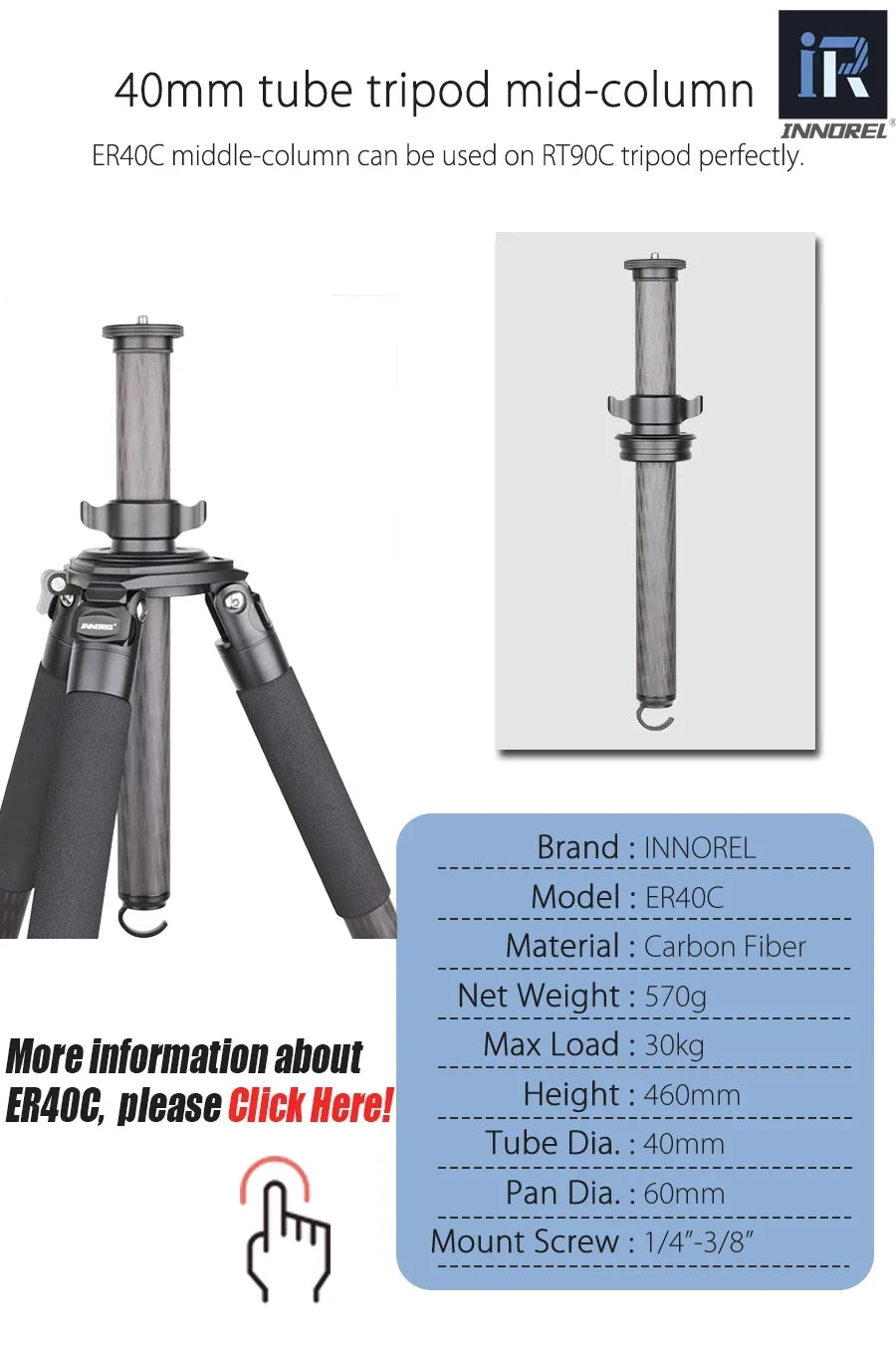 Innorel RT90C (LT404C) Heavy Duty Tripod - Image 27