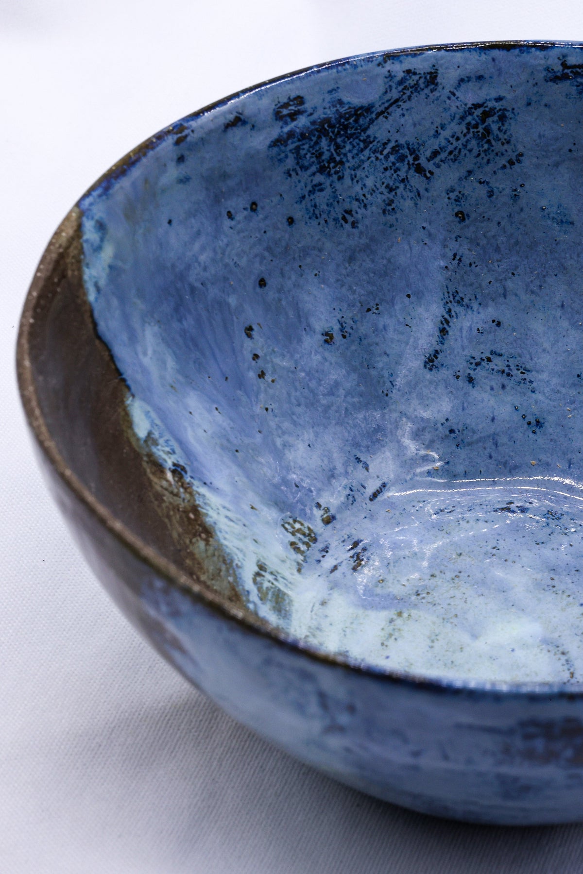 Large Smoked Grey Cold Aegean Fade Handmade Ceramic Stoneware Dinner Bowl - Image 4