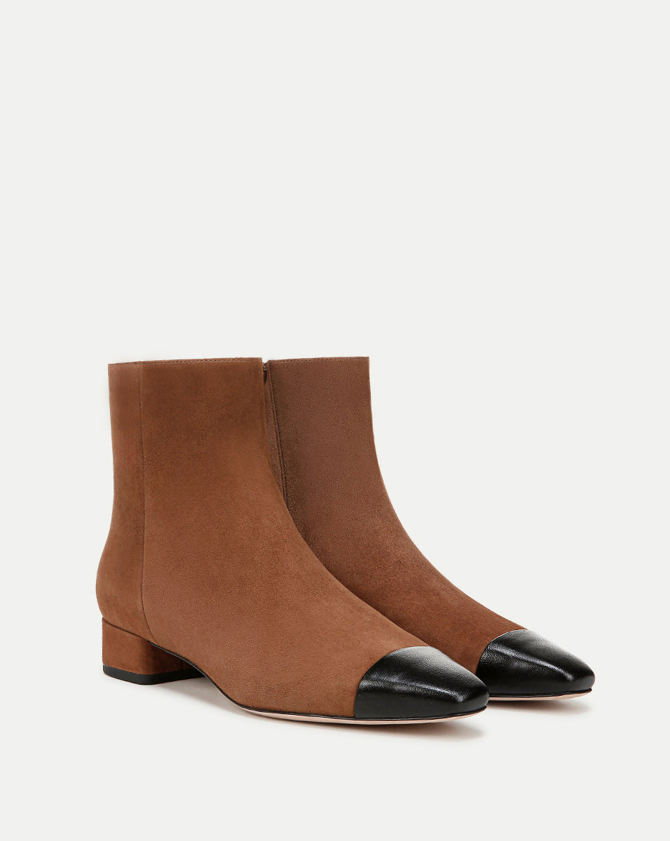 Cecile Suede Cap-Toe Bootie - Image 2