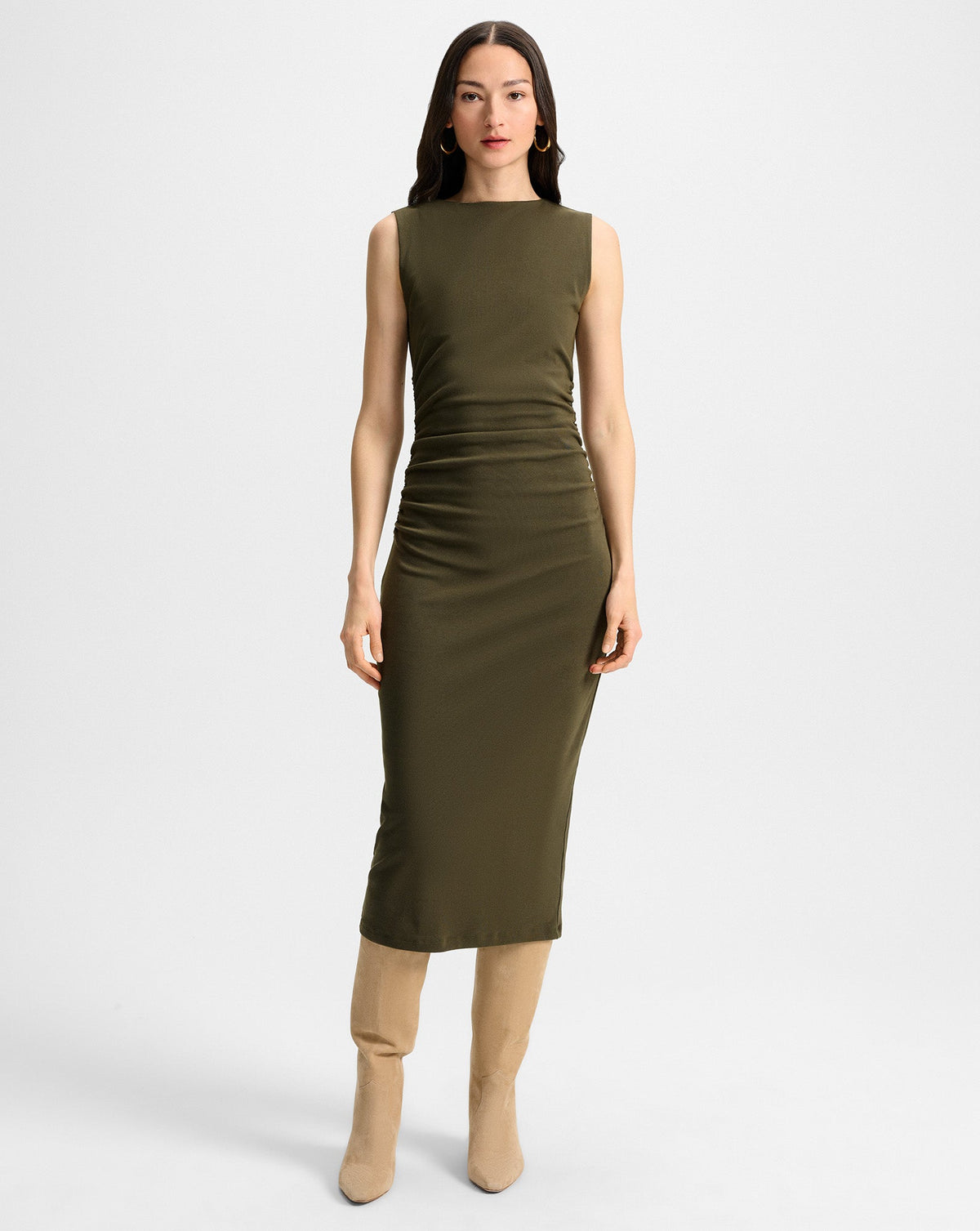 Charissa Stretch-Cotton Midi Dress