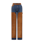 Dylan Suede-Patchwork Straight-Leg Jean - Image 7