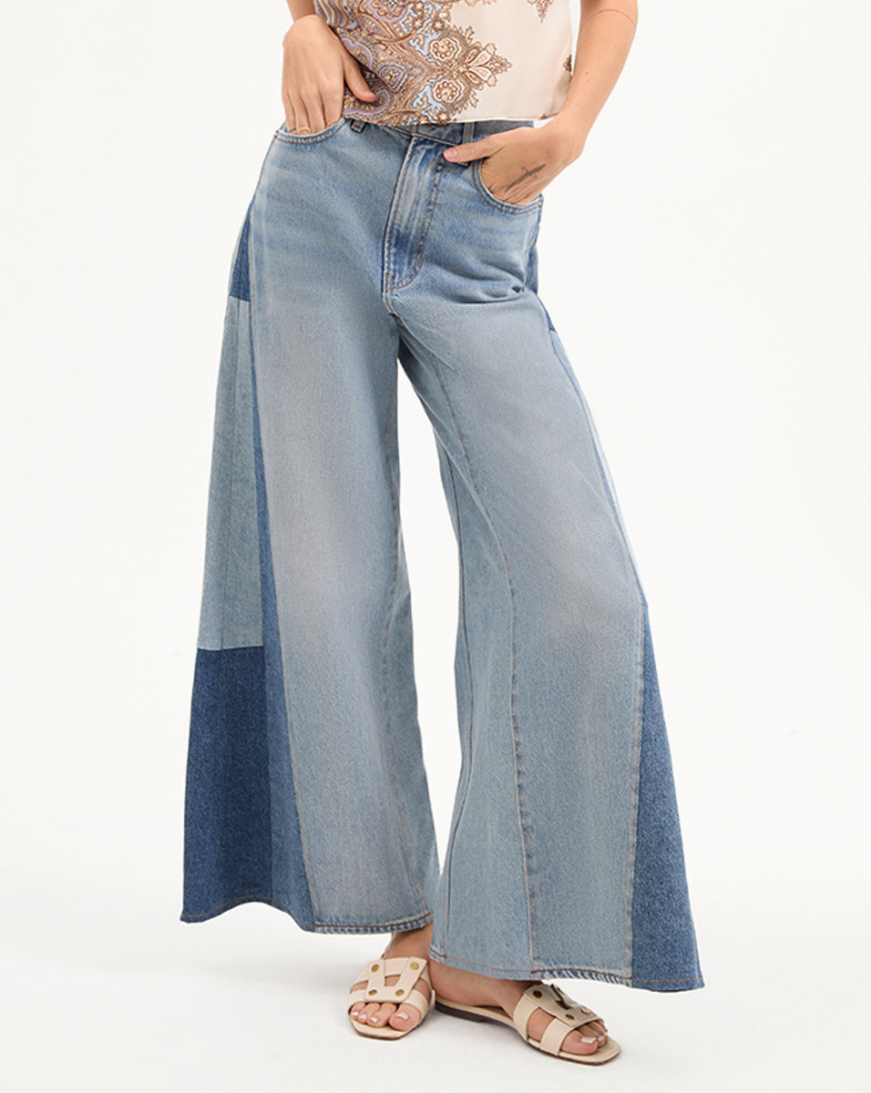 Vicki Patchwork Wide-Leg Jean - Image 2