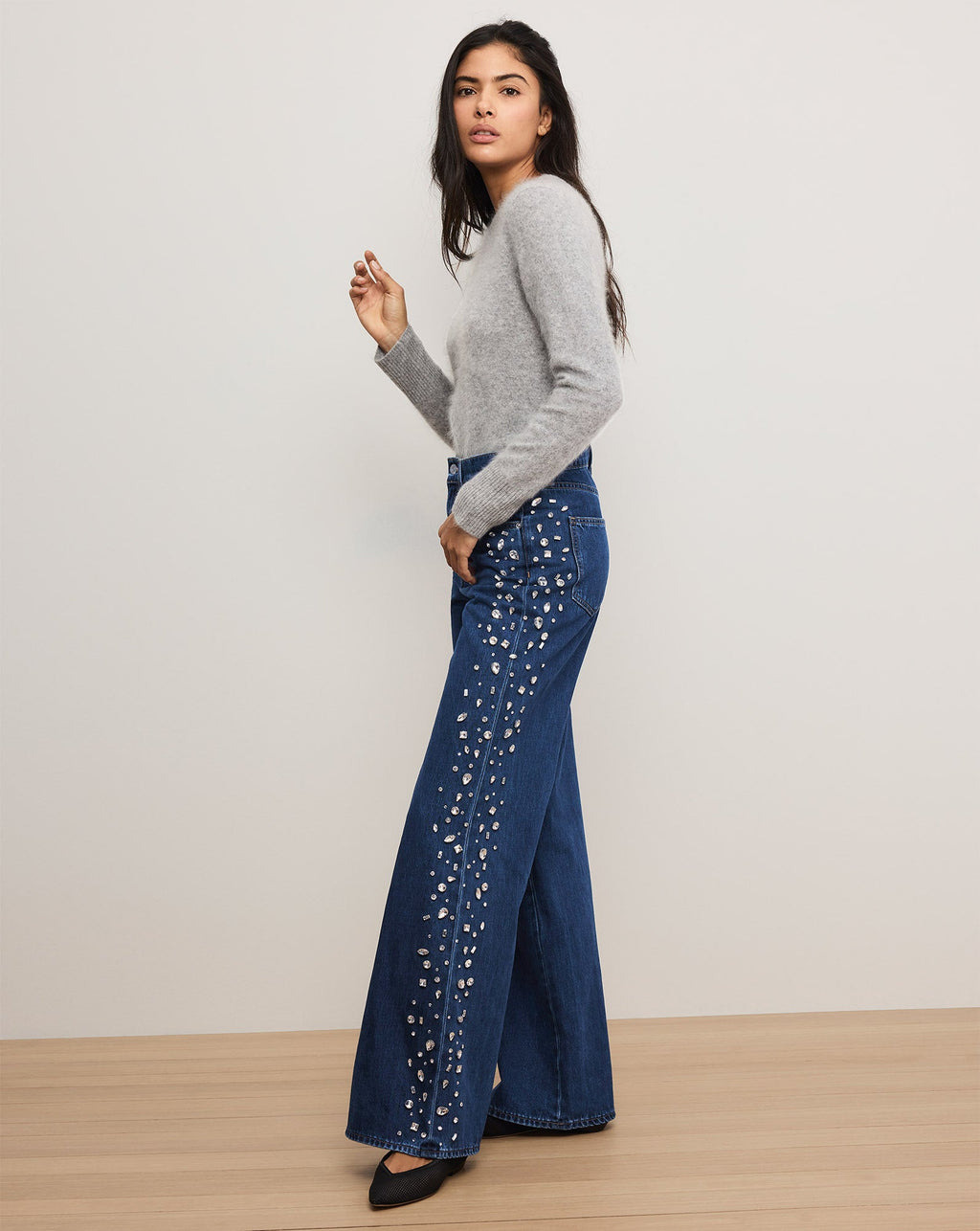 Kasey Embellished Wide-Leg Jean - Image 3