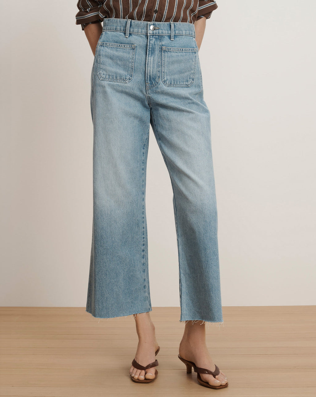 Taylor Cropped Patch-Pocket Wide-Leg Jean - Image 2