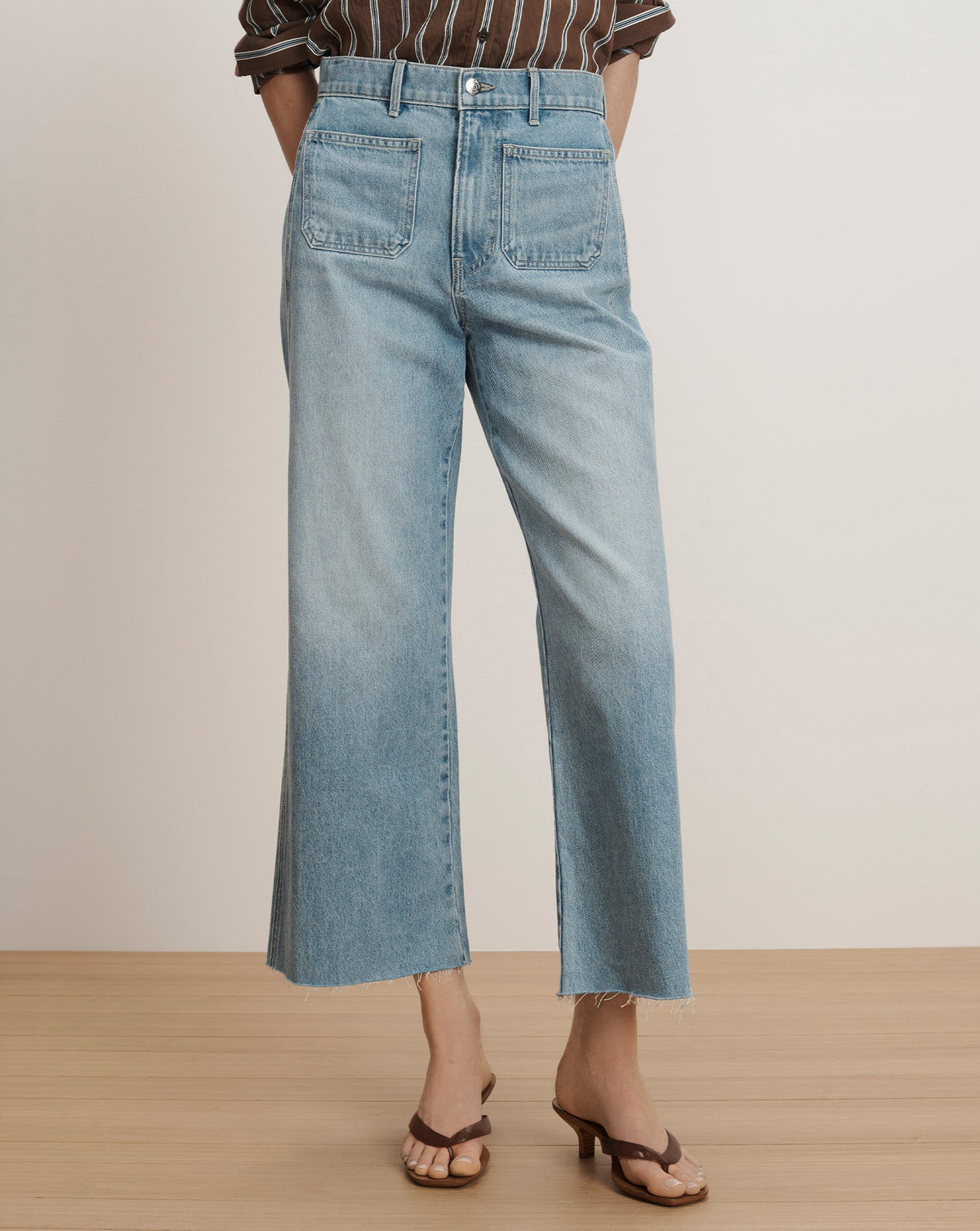 Taylor Cropped Patch-Pocket Wide-Leg Jean - Image 2