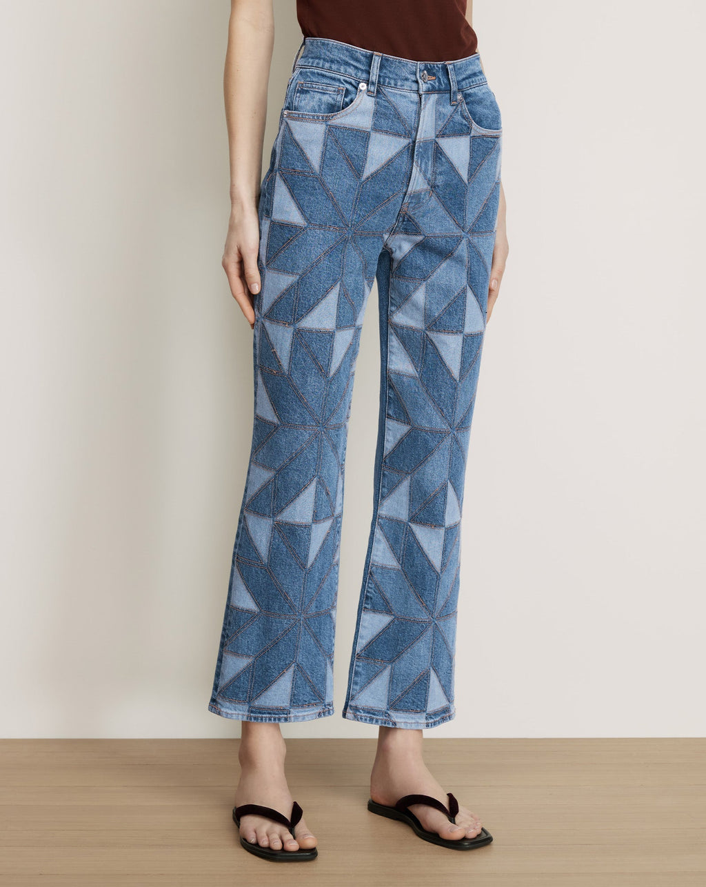 Dylan Quilt-Print Straight-Leg Jean - Image 2
