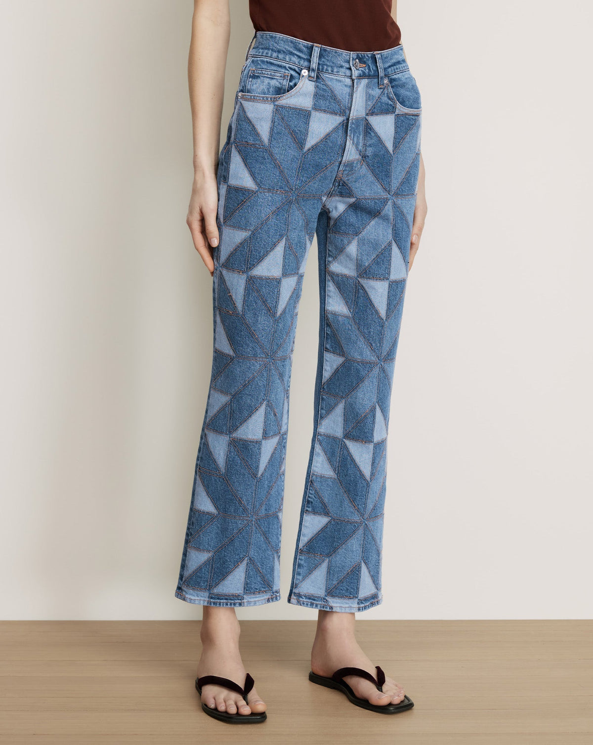 Dylan Quilt-Print Straight-Leg Jean - Image 2