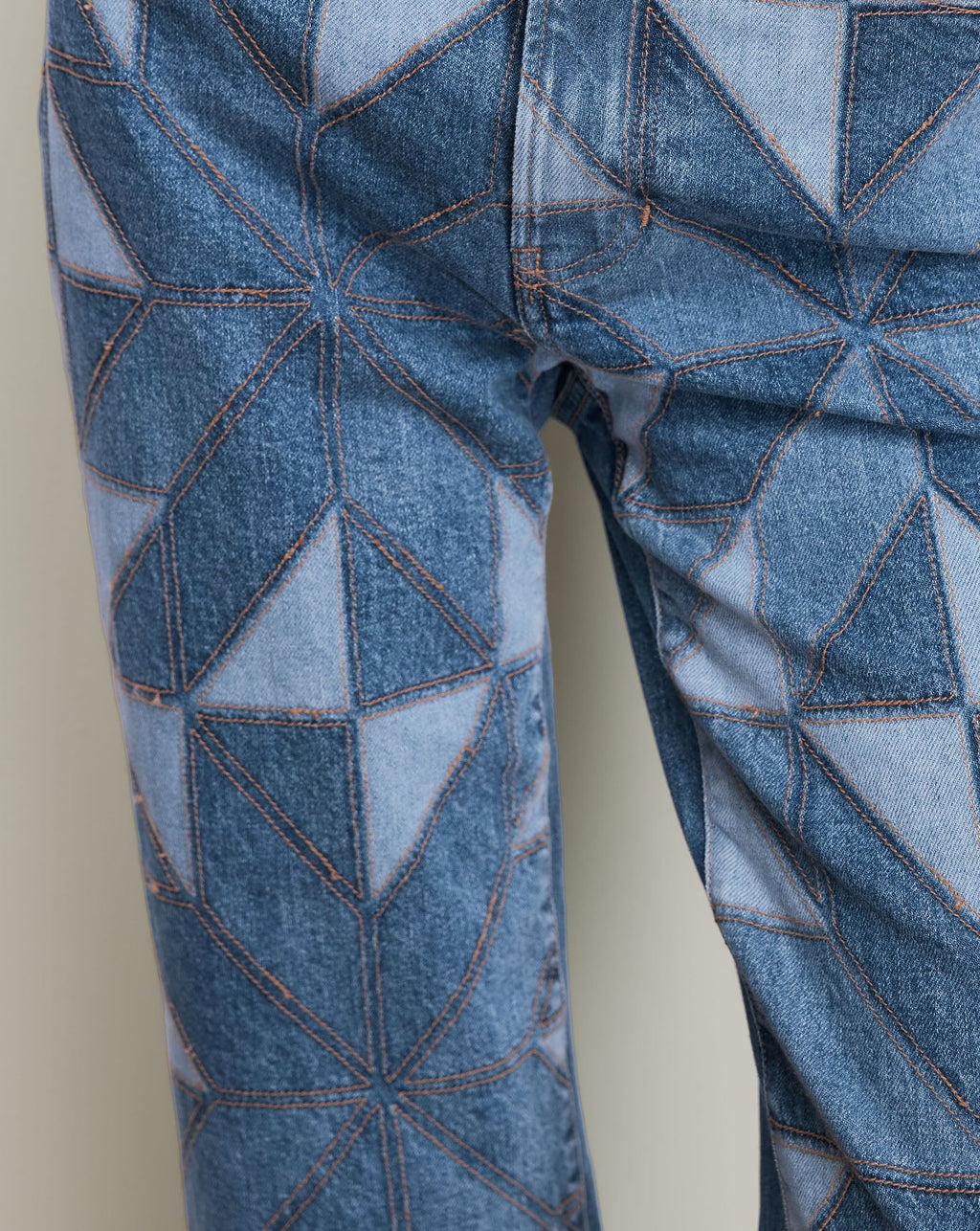 Dylan Quilt-Print Straight-Leg Jean - Image 6